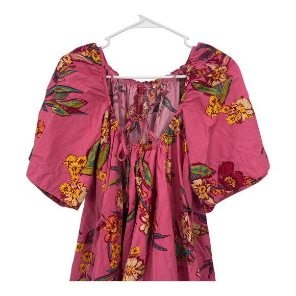 Free People TUNICA JODIE Sunrise Combo Pink Floral Print Mini Dress SZ XS - Picture 7 of 12